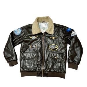Boeing Classic Aviator Bomber Jacket with Patches Size 14/16